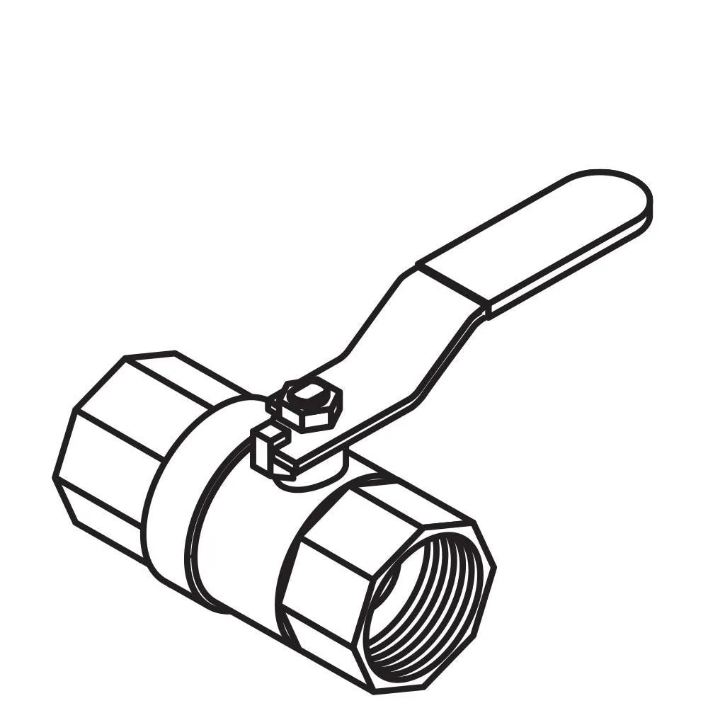 3/4 ′′ Brass FIP Full Port Ball Valve (P/N 198): Water Line Isolation
