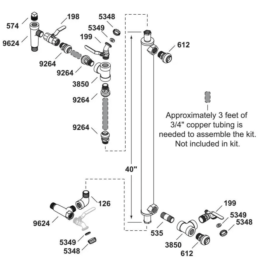 Domestic Water Heater Push-Fit Fittings Installation Kit (P/N 9263)