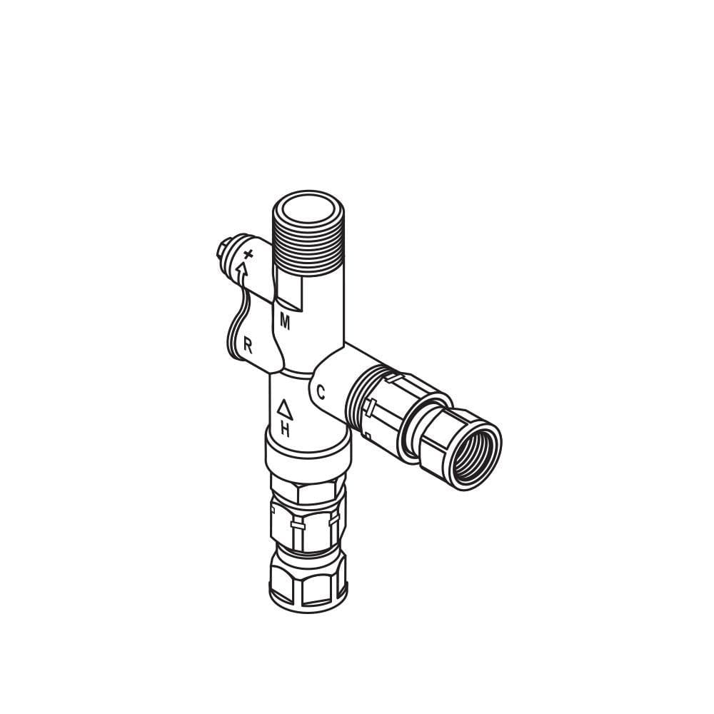 Lead-Free Water Heater Mixing Valve (P/N 5000392): 90 ∘ F−130 ∘ F Range