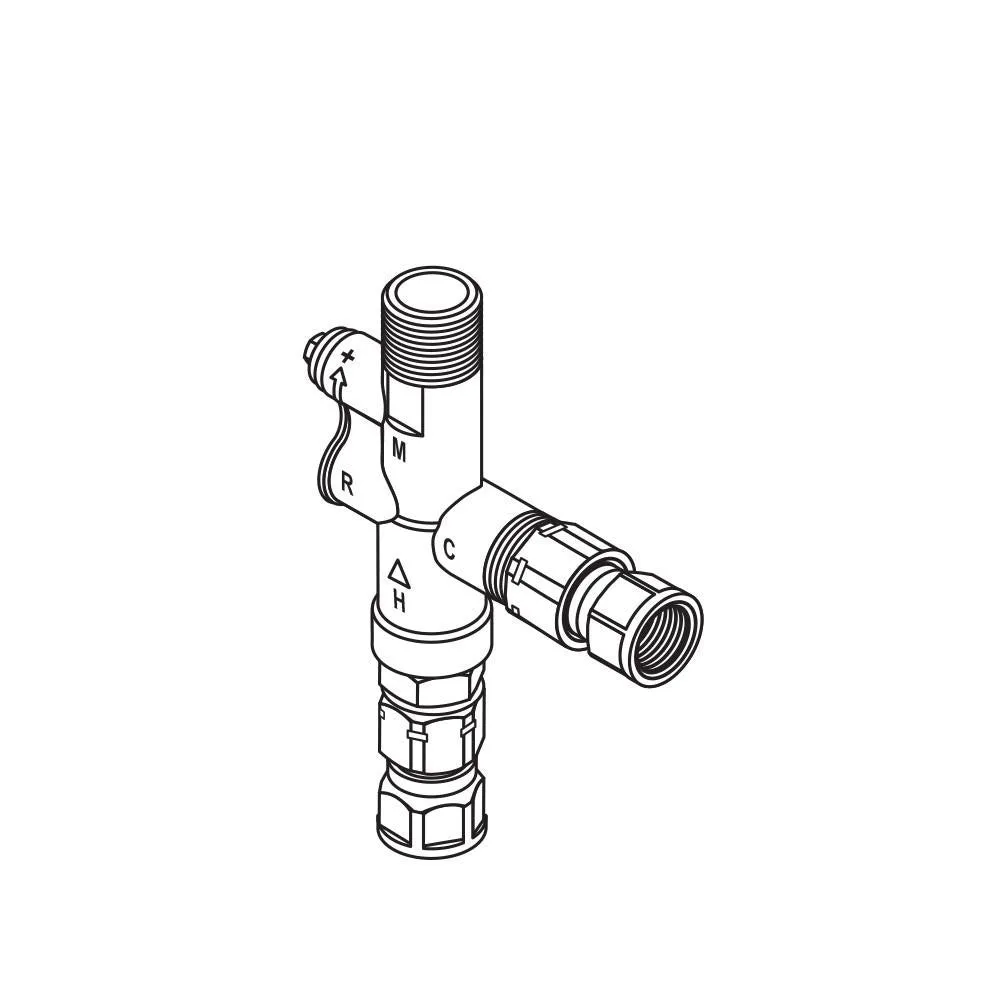 Lead-Free Water Heater Mixing Valve (P/N 5000392): 90 ∘ F−130 ∘ F Range