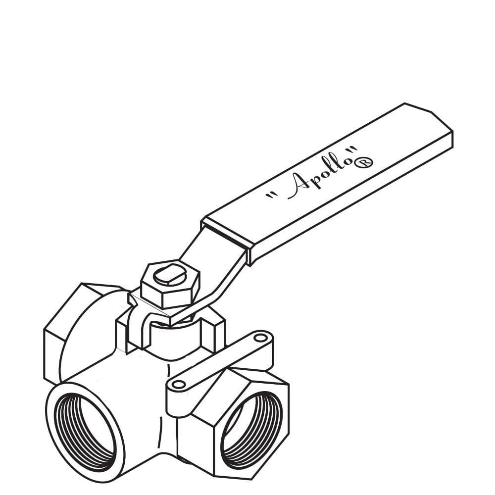 Manual Brass 3/4 ′′ FIP 3-Way Control Valve (P/N 330)